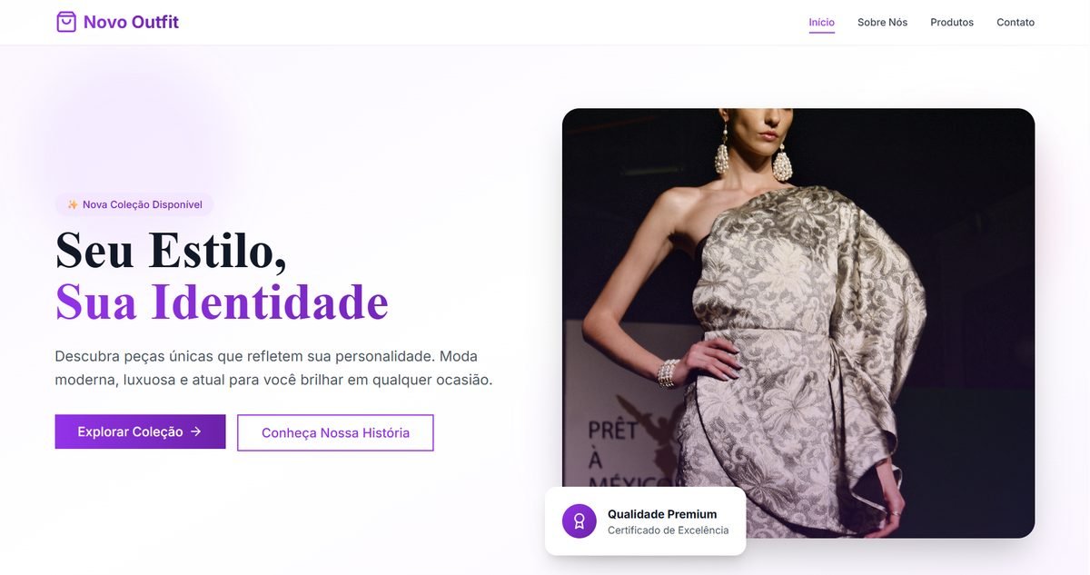 Prévia do site da loja Novo Outfit